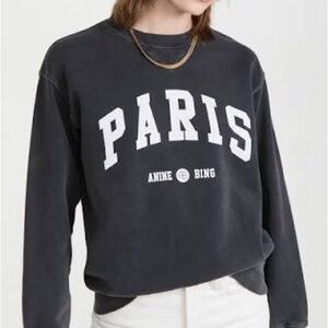 Anine Bing Ramona Sweatshirt Washed Black Size Small